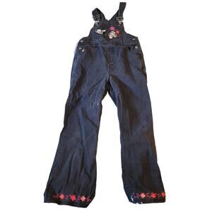 Disney 102 Dalmatians Denim Overalls Youth Size 10/12 Black Embroidered W Flaw